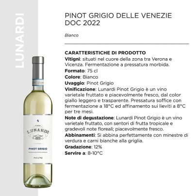 PINOT GRIGIO DELLE VENEZIE DOC 2022 Cl.75 x 6 Pz. [LUNARDI105]