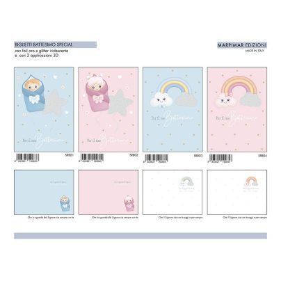 BIGLIETTI BATTESIMO SPECIAL x 12 Pz. ART.ASRB01/12 [MARPIMAR253]