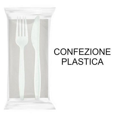 BIS POSATE PLA + TOVAGLIOLO 1V x 500 Pz. [BIBO100]