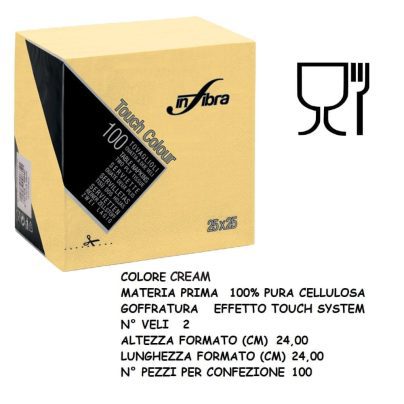 TOVAGLIOLI COCKTAIL 2V CREMA cm25x25 100 x 30 Pz.ART.I-384 [CELTEX530]