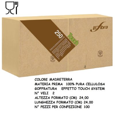 TOVAGLIOLI COCKTAIL 2V MADRE TERRA cm25x25 250 x 12 Pz.ART.I-0012 [CELTEX542]