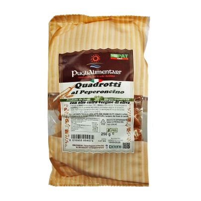 QUADROTTI AL PEPERONCINO Gr.250 x 20 Pz. [PUGLIALIMENTARI165]