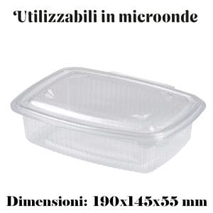 CONTENITORE+COPERCHIO PP. TRASP. ML 750 x 50 Pz.  MICRONDE COD.V01013 [HOTFORM145]