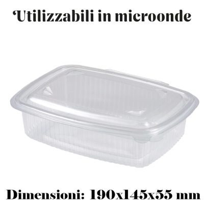 CONTENITORE+COPERCHIO PP. TRASP. ML 750 x 50 Pz.  MICRONDE COD.V01013 [HOTFORM145]
