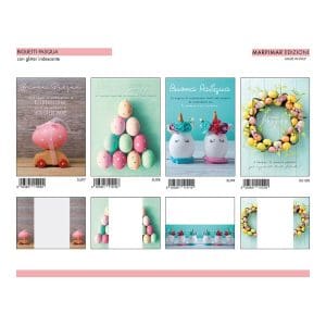 BIGLIETTI PASQUA GLITTER x 12 Pz. ART.21ASR24 [MARPIMAR140]
