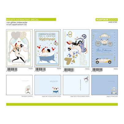BIGLIETTI SPEC. MATRIMONIO C/APPL. x 12 Pz. ART.ATSD12 [MARPIMAR185]