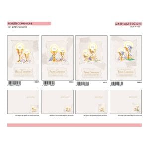 BIGLIETTI COMUNIONE GLITTER x 12 Pz. ART.ASRB10 [MARPIMAR226]