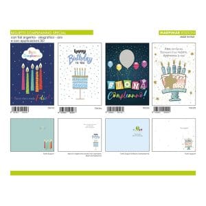 BIGLIETTI SPEC. COMPLEANNO C/APPL. x 12 Pz. ART.ATSD42/12 [MARPIMAR509]