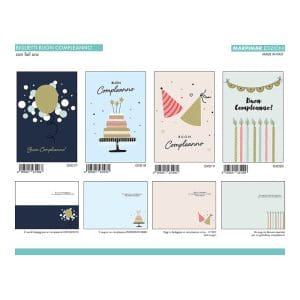 BIGLIETTI COMPLEANNO FOIL ORO x 12 Pz. ART.AGVD10 [MARPIMAR511]