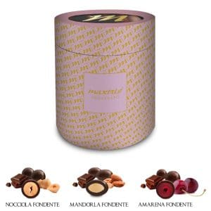 CILINDRO ROSA AMARENE MANDORLE E NOCCIOLE CIOCC. FOND. Gr.320 V.17,00 [MAXTRIS115]