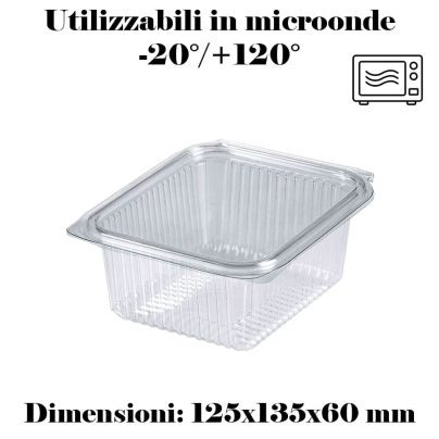 CONTENITORE+ COPERCHIO POLIPROP.TRASP. ML500 x 50 Pz. COD.OK500 [ONDIPACK100]