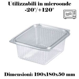 CONTENITORE+ COPERCHIO POLIPROP.TRASP. ML1000 x 50 Pz. COD.OK1000 [ONDIPACK107]