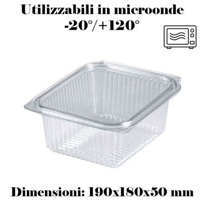 CONTENITORE+ COPERCHIO POLIPROP.TRASP. ML1000 x 50 Pz. COD.OK1000 [ONDIPACK107]