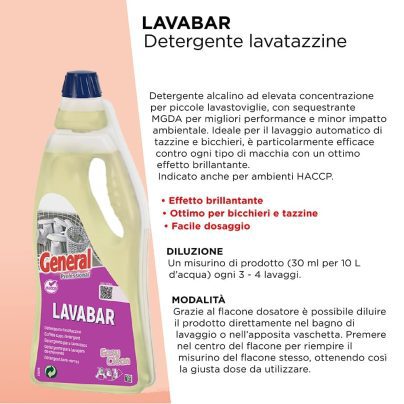 LAVABAR (LAVATAZZINE) GENERAL 750 ML x 1 Pz. ART.7118 [SUTTER128]