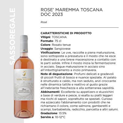 ROSE' MAREMMA TOSCANA DOC 2023 CL.75 x 6 Pz. [SANTAMARGHERITA105]