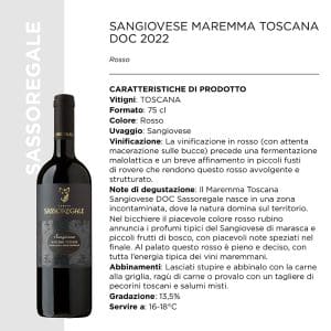SANGIOVESE MAREMMA TOSCANA DOC 2022 CL.75 x 6 Pz. [SANTAMARGHERITA110]