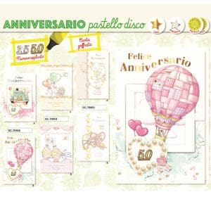 BIGLIETTI NOZZE PASTELLO DISCO  x 12 Pz. ART.81144/12 [SAEMEC152]