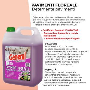 DETERGENTE FLOREALE PAVIMENTI 5 KG. ART.7101 GENERAL [SUTTER103]