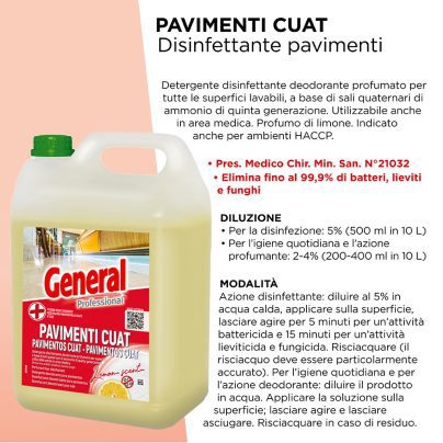 DETERGENTE LIMONE PAVIMENTI 5 KG. ART.7144 GENERAL [SUTTER104]