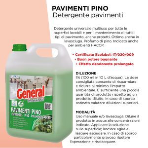 DETERGENTE PAVIMENTI PINO ECOLABEL 5 KG. ART.7103 GENERAL [SUTTER105]