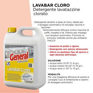 LAVABAR CLORO (LAVATAZZINE) GENERAL TANICA x 5 Kg. ART.7119 [SUTTER106]