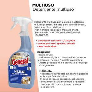 DETERGENTE MULTIUSO GENERAL 750 MLx 1 Pz. ART.7155 [SUTTER350]
