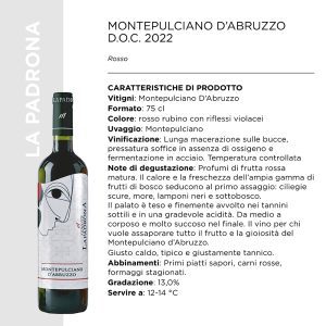 MONTEPULCIANO D'ABRUZZO D.O.C.2022 CL.75 x 6 PZ. [LAPADRONA110]