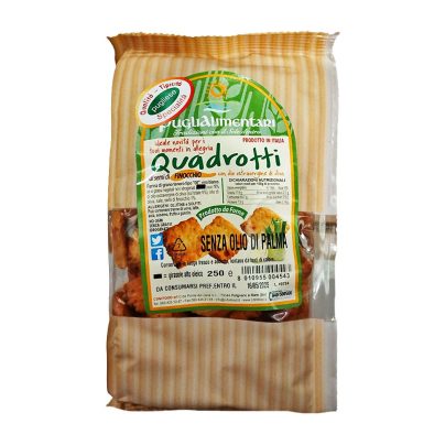 QUADROTTI AL FINOCCHIO Gr.250 x 20 Pz. [PUGLIALIMENTARI150]