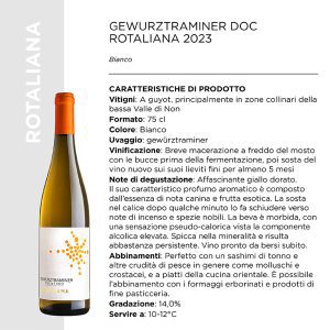 GEWURZTRAMINER DOC ROTALIANA 2024 Cl.75 x 6 Pz. [SARZIAMADE100]