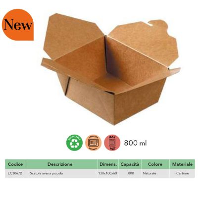 SCATOLA AVANA x 50 Pz.(ML.800 cm13x10x6) ART.EC30672 [SOLIA125]