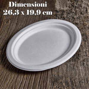 PIATTO OVALE POLPA DI CELLULOSA x 50 Pz. COD.P020 [USOBIO260]