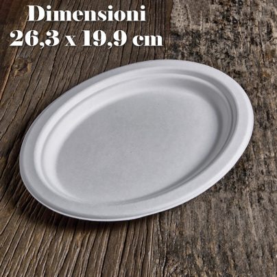 PIATTO OVALE POLPA DI CELLULOSA x 50 Pz. COD.P020 [USOBIO260]