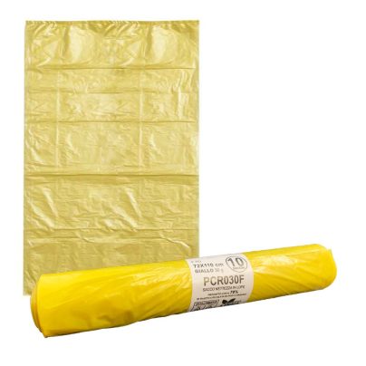 SACCO GIALLO Gr.30 72 x 110cm (10 strappi) [BIOEXTRUSION144]