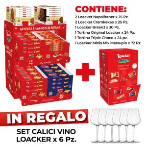 MIX BANCO LOACKER 2025 x178 Pz.SNACK+72 MINIS+SET CALICI 6 Pz. [LOACKER140]