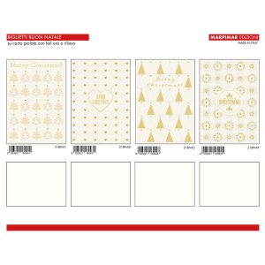 BIGLIETTI NATALE C/RILIEVO CARTE PERL. x 12 Pz. ART.21ABN05 [MARPIMAR256]