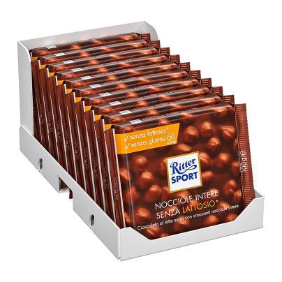 RITTER SPORT NOCCIOLE INTERE SENZA LATTOSIO GR.100 x 10 PZ. COD.1016 [RITTER110]