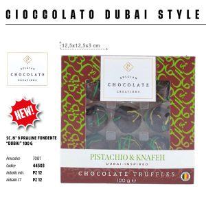 SCATOLA PRALINE FOND. "PERLE DI DUBAI" Gr.100 V.12,00 ART. 44503 [ROSSINIS409]