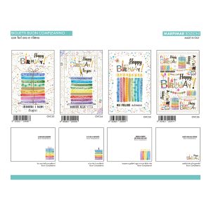 BIGLIETTI COMPLEANNO C/FOIL ORO E RILIEVO x 12 Pz. ART.AGVC14/12 [MARPIMAR103]