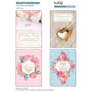 BIGLIETTI MATRIMONIO PORTA SOLDI x 12 Pz. ART.21ALO23 [MARPIMAR186]