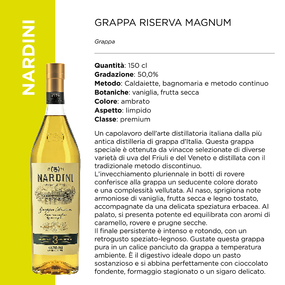 GRAPPA RISERVA NARDINI 50? MAGNUM x 1,5 LT. [NARDINI115]