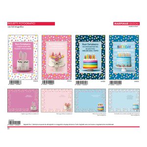 BIGLIETTI COMPLEANNO FOIL OLOGRAFICO x 12 Pz. ART.AGVE09 [MARPIMAR106]