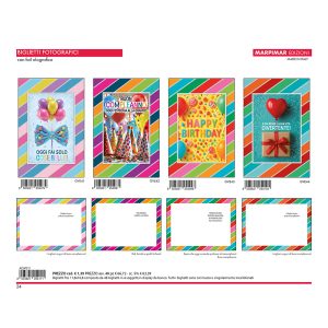 BIGLIETTI COMPLEANNO FIOL OLOGHRAFICO x 12 Pz. ART.AGVE11 [MARPIMAR107]