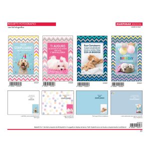 BIGLIETTI COMPLEANNO FOIL OLOGRAFICO x 12 Pz. ART. AGVE10 [MARPIMAR109]