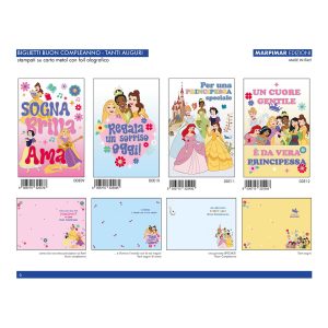 BIGLIETTI METAL DISNEY PRINCESSx 12 Pz. ART.ADDE03 [MARPIMAR145]