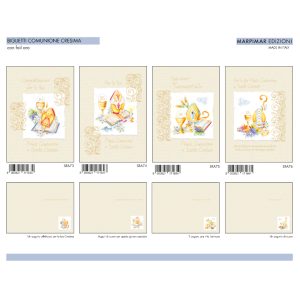 BIGLIETTI COMUNIONE/CRESIMA FOIL ARGENTO x 12 Pz. ART.ASRA17 [MARPIMAR250]