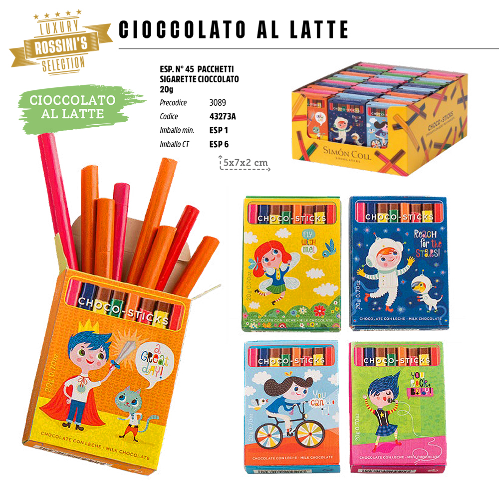 SIGARETTE CIOCCOLATO EXPO Gr.20 x 45 Pz. V.1,50 ART.43273A [ROSSINIS448]