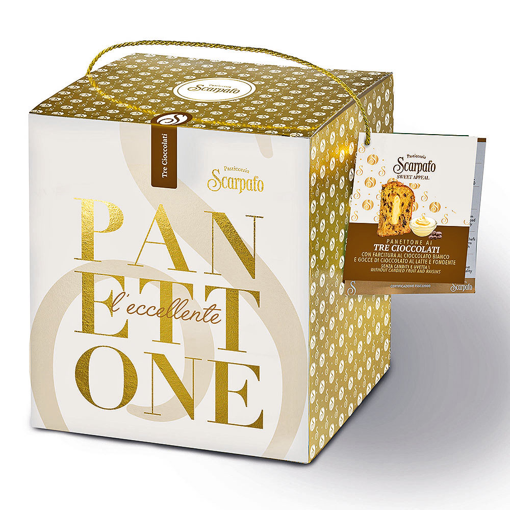 PANETTONE AI 3 CIOCCOLATI x Kg.1 [SCARPA13027]