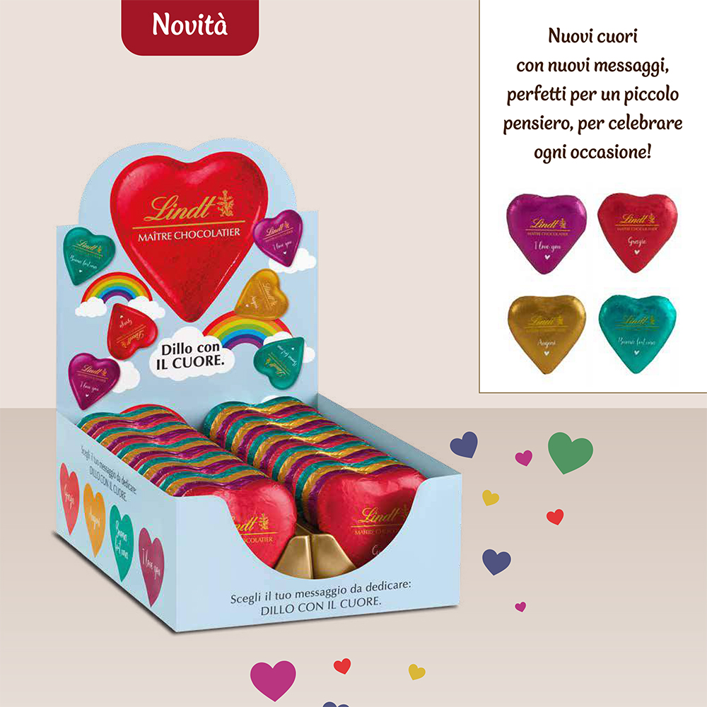 CUORI LATTE MULTICOLOR EXPO x40 Pz.ART.727562 [LINDT245]