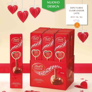 EXPO TUBINI CUORI LINDOR LATTE Gr.69x18 Pz.V.6,00 ART.865237 [LINDTVALEN150]