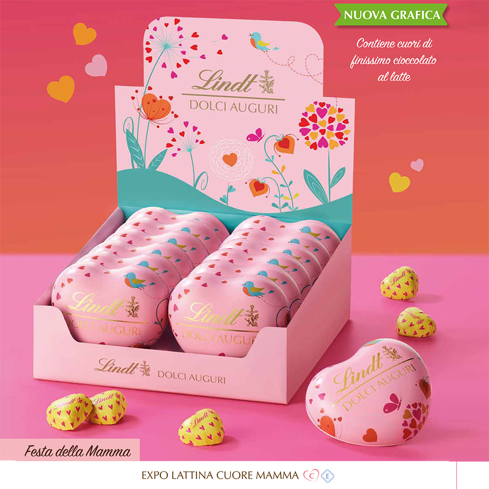 EXPO LATTINE CUORE MAMMA Gr.69 x 12 Pz.V.7,50 LINDT ART.865242 [LINDTVALEN190]